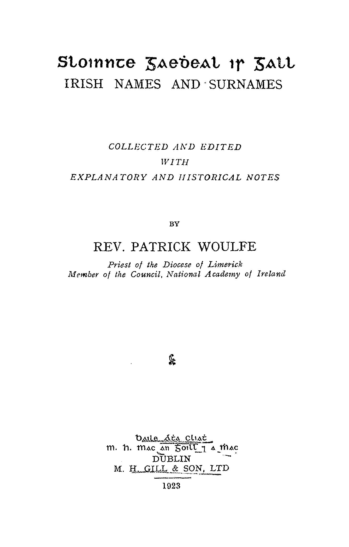 rev-woulfe-sloinnte-gaedheal-is-gall-irish-names-and-surnames-1923